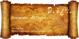 Donauer Áron névjegykártya